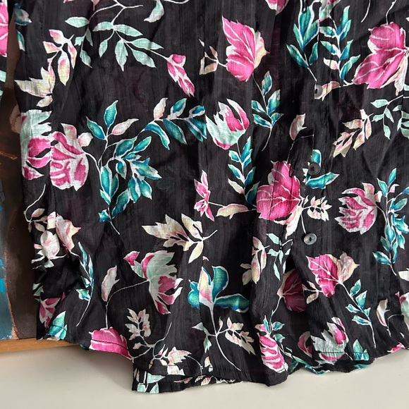 Goa Floral Black Blouse XL - Picture 5 of 16